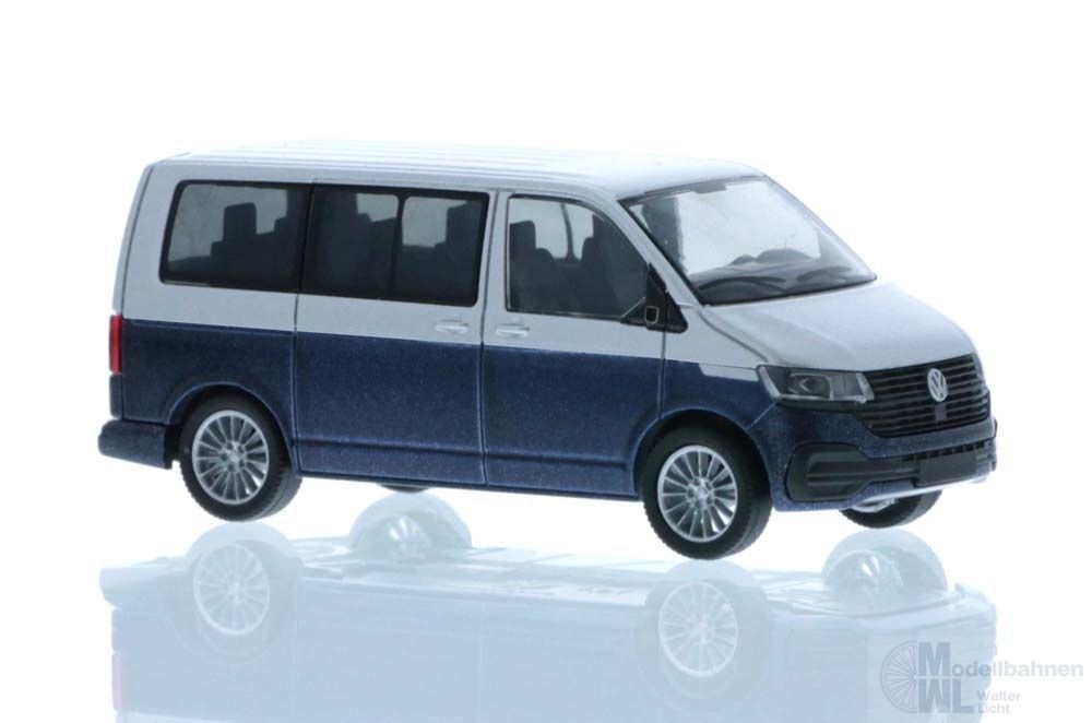 Rietze 11671 - Volkswagen T6.1 Bus KR reflexsilber/starlight blue H0 1:87