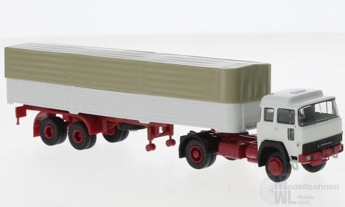 Brekina 83251 - Magirus 310 D 16 PP-Sattelzug hellgrau dunkelrot 1974 H0 1:87