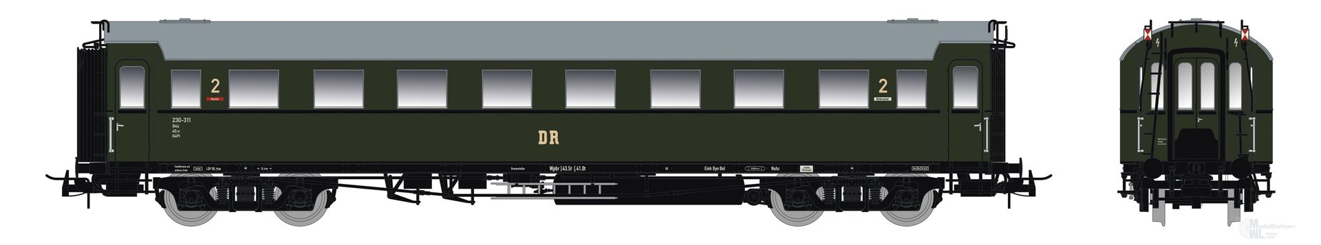 Saxonia Modellbau 87227 - Personenwagen DR Ep.III C4Ü Sa 07 Schlusswagen H0/GL