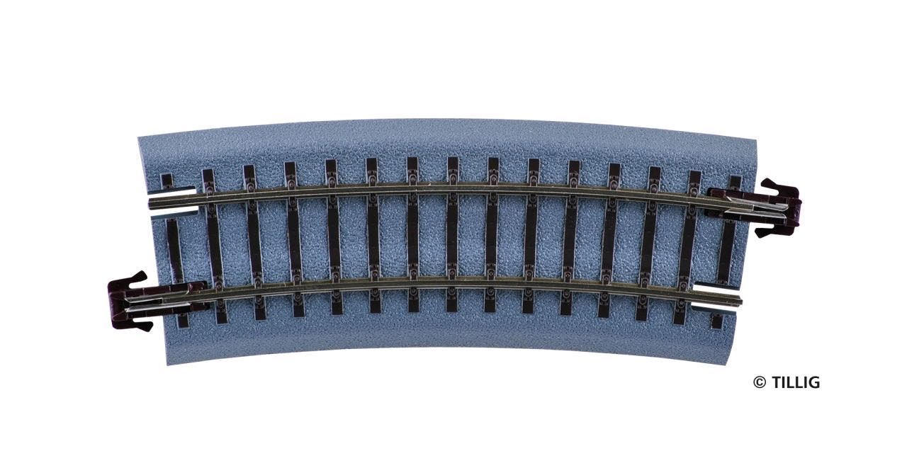 Tillig 83720 - Bettungsgleis gebogen R12 R310/15° braun TT 1:120