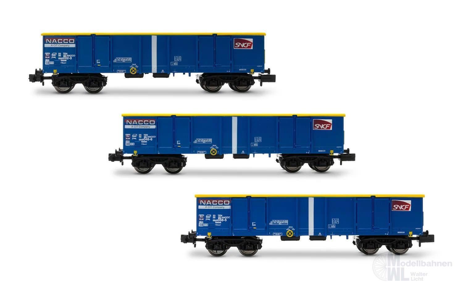 Arnold 6602 - Güterwagen Set SNCF Ep.VI Eamnos 3.tlg. N 1:160