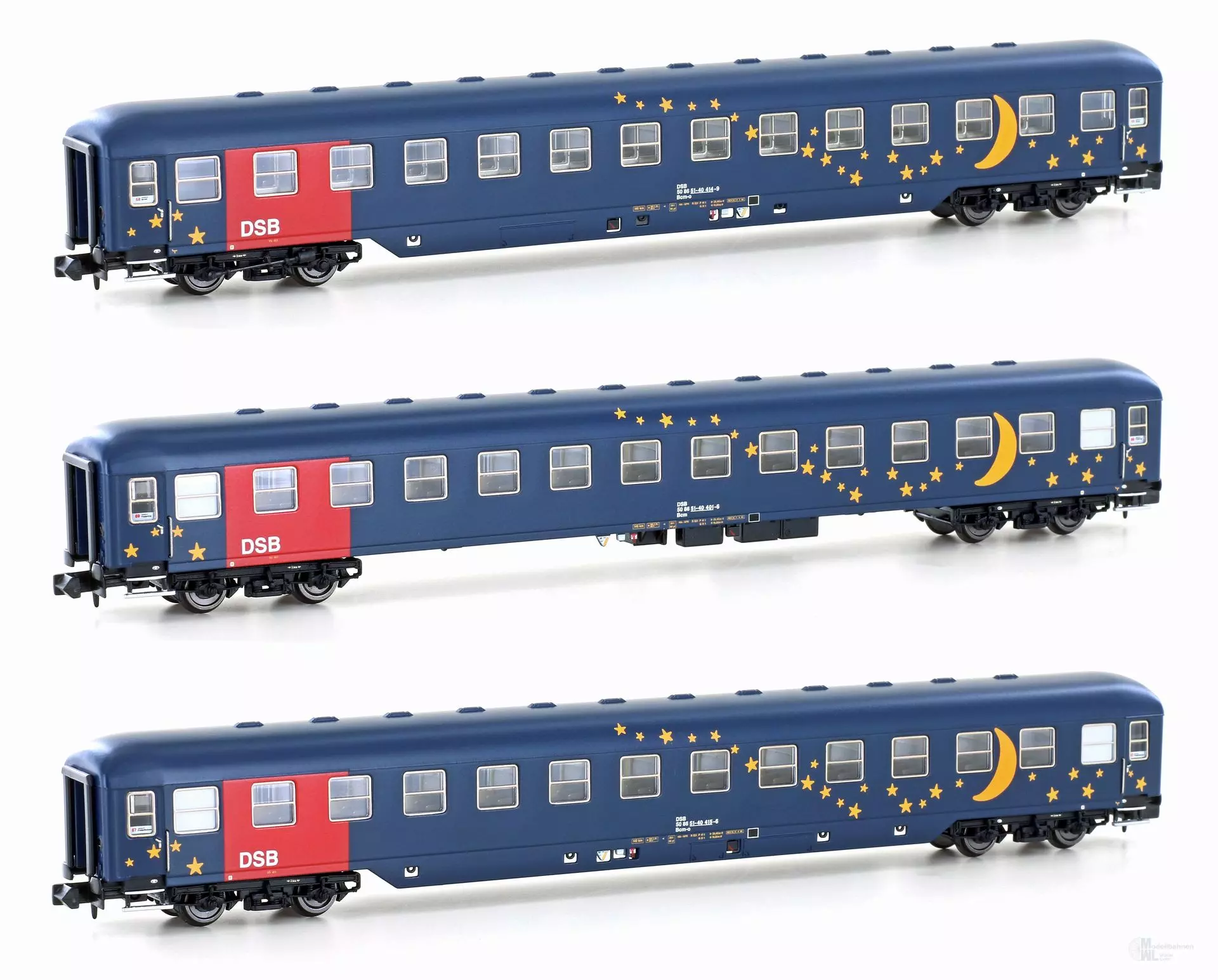 Hobbytrain 22209 - Liegewagen Set DSB Ep.V 3.tlg. N 1:160