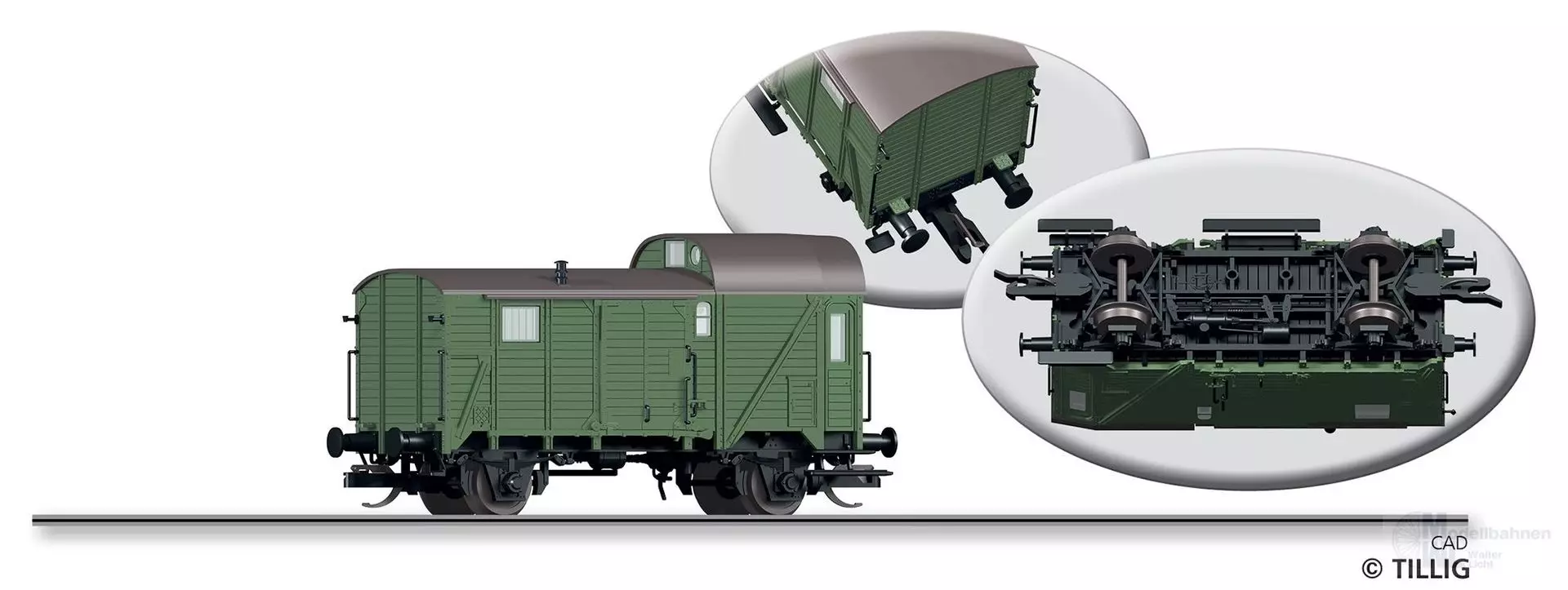 Tillig 95903 - Güterzug Packwagen DR Ep.III Pwg pr-14 TT 1:120