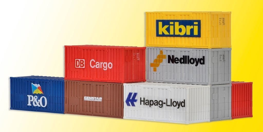 Kibri 10924 - 20-Fuss-Container 6 Stück H0 1:87