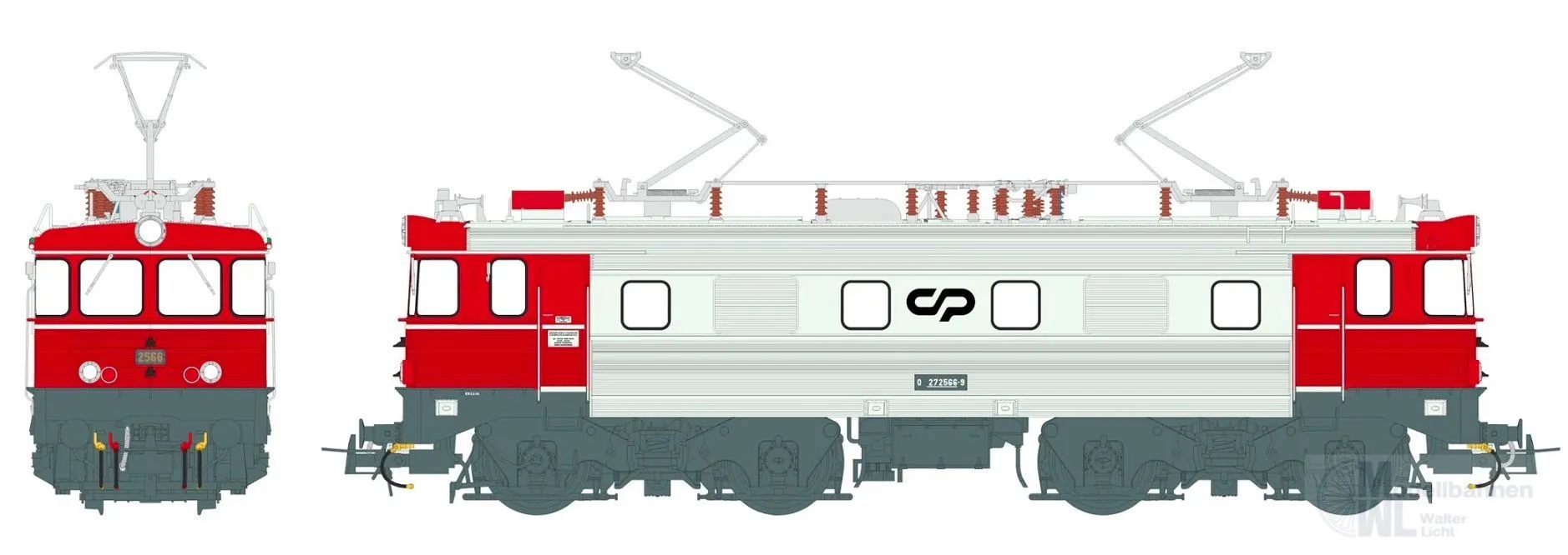 Sudexpress S256626 - E-Lok BR 2566 CP Ep.V Vermelho Anos 2000 (c/ UM) H0/GL
