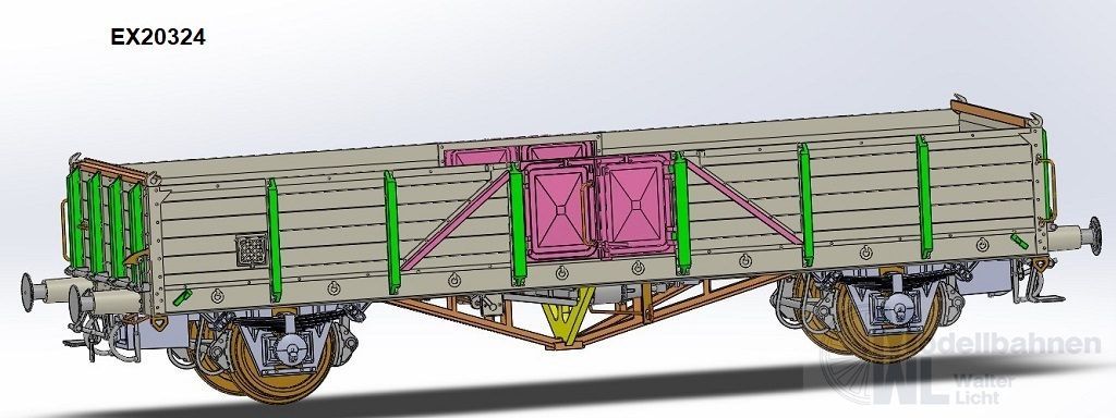 Exact Train 20324 - Güterwagen offen PKP Ep.III Linz H0/GL