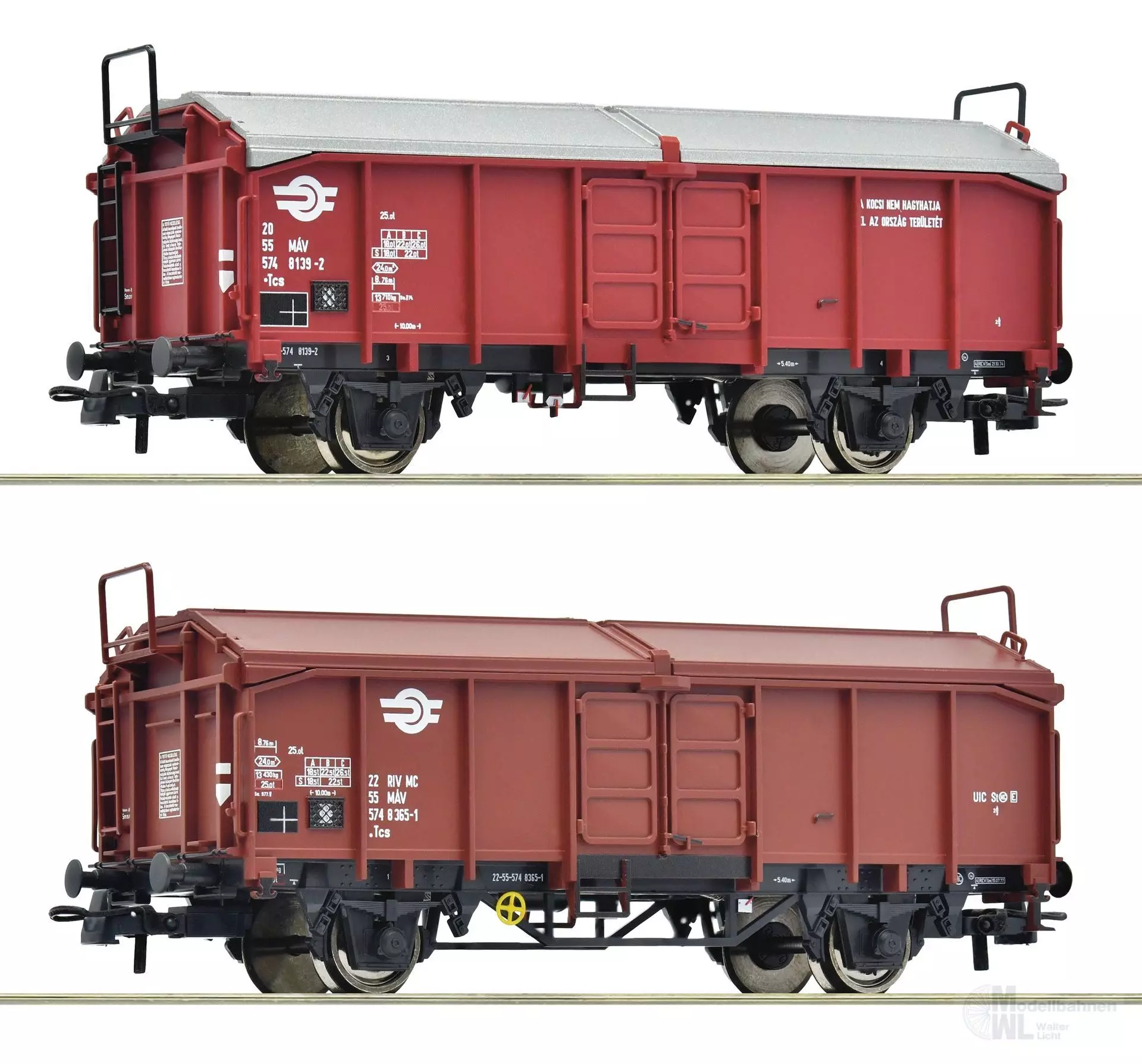 Roco 6600116 - Schiebedachwagen Set MAV Ep.IV 2.tlg. H0/GL