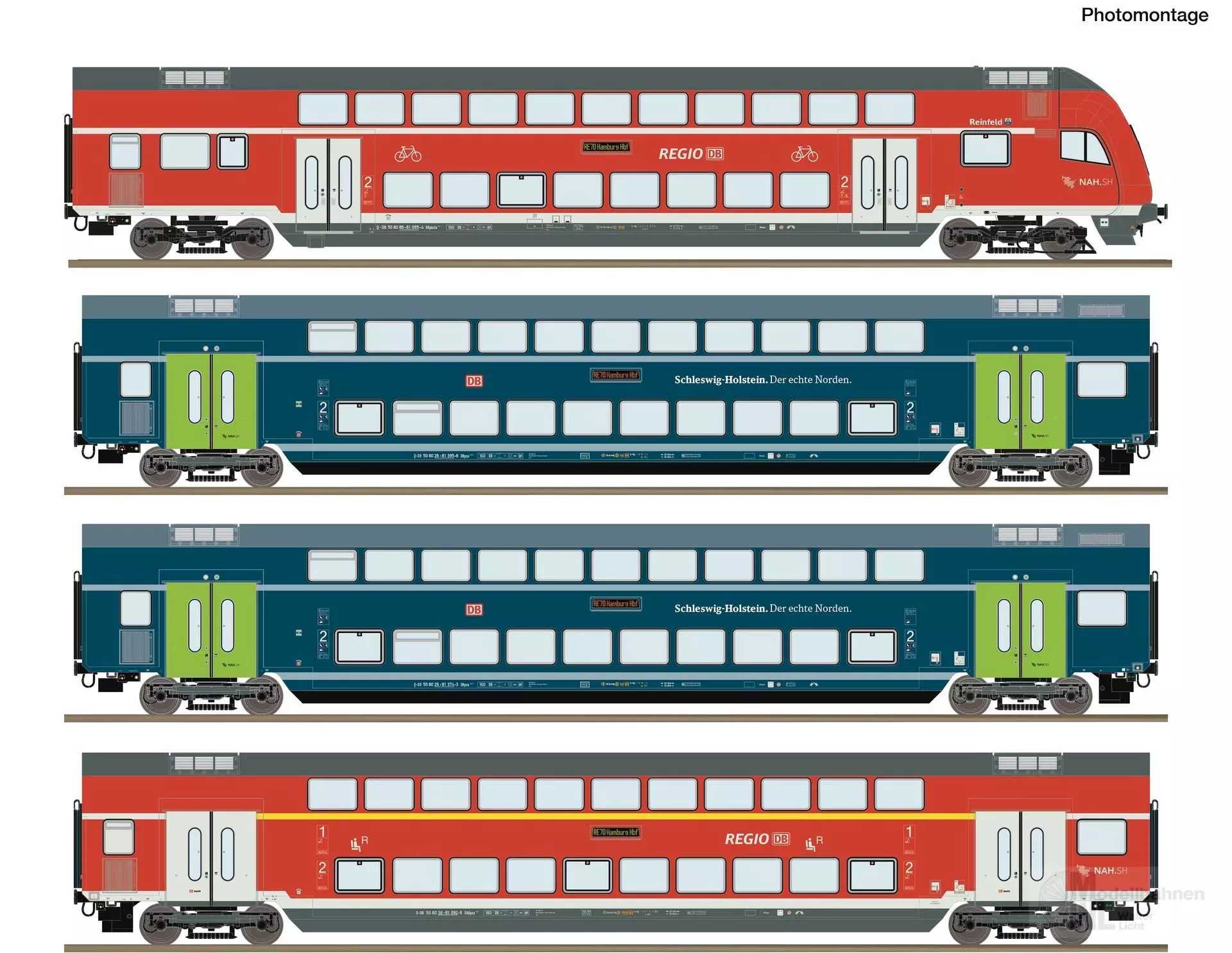 Roco 6210250 - Doppelstockwagen Set DB Ep.VI 4.tlg. H0/GL Digital