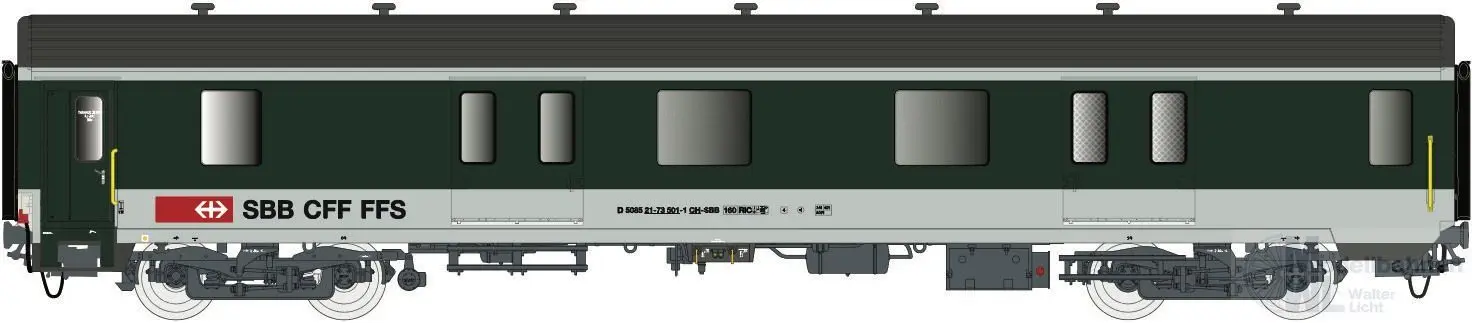 LS Models 37002AC - Gepäckwagen SBB Ep.V MC76 grün/grau H0/WS