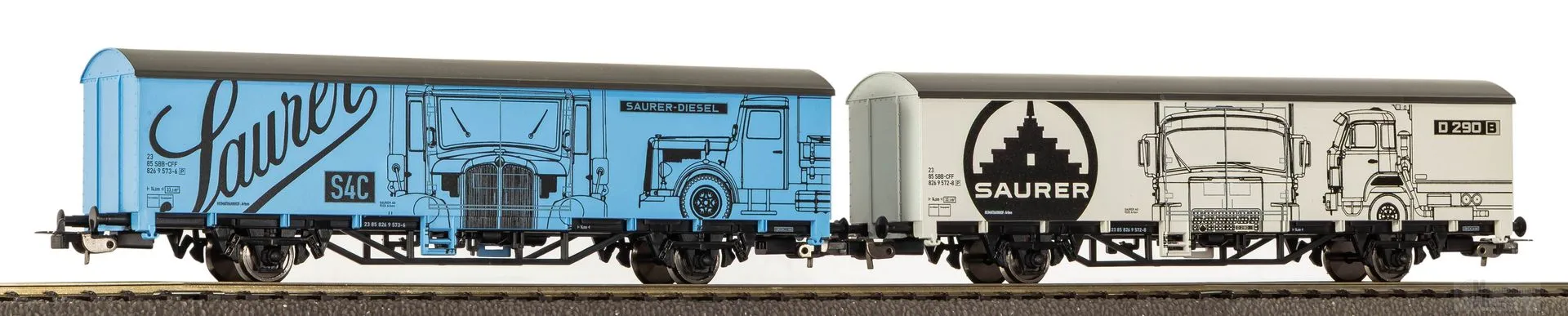 Piko 27747 - Güterwagen Set ged. SBB Ep.V Saurer 2.tlg. H0/GL