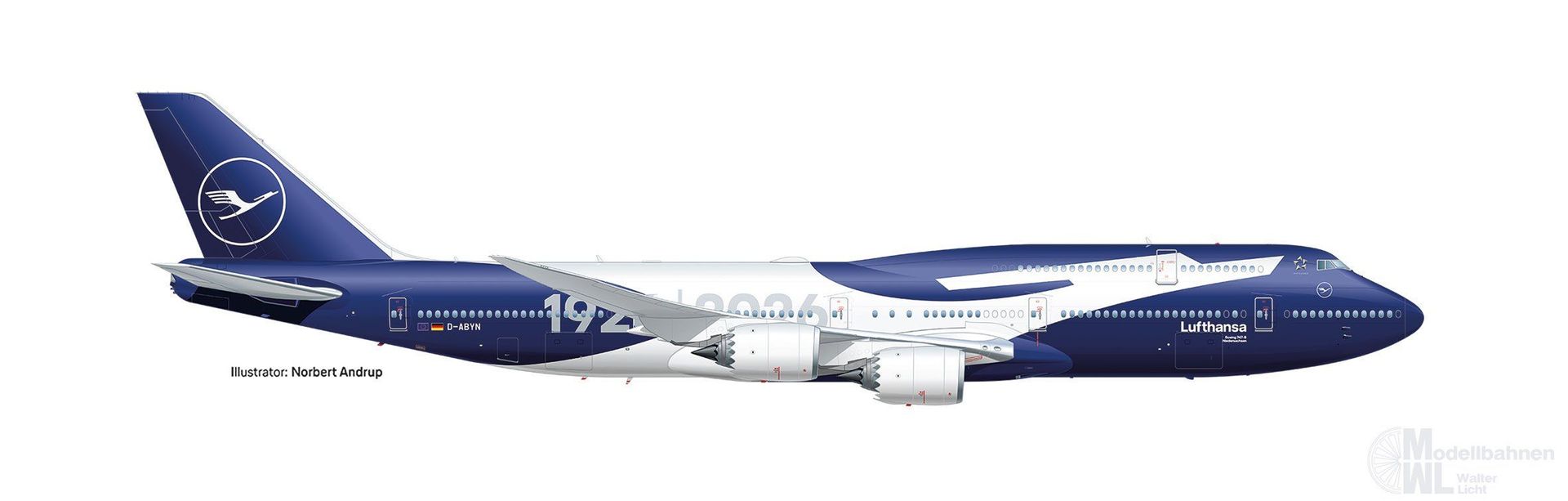 Herpa 539500 - Boeing 747-8 Lufthansa 100 Jahre 1:500