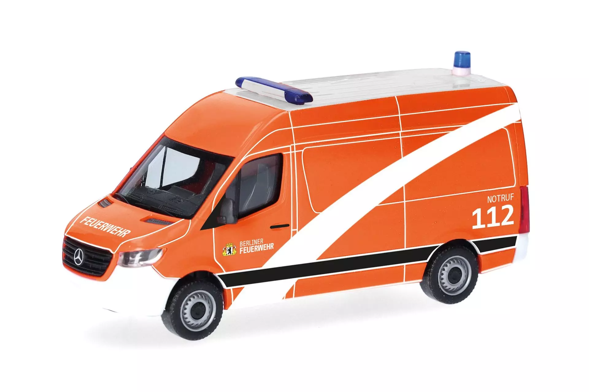 Herpa 099240 - Mercedes-Benz Sprinter 18 Kasten Hochdach NKTW Berliner Feuerwehr H0 1:87