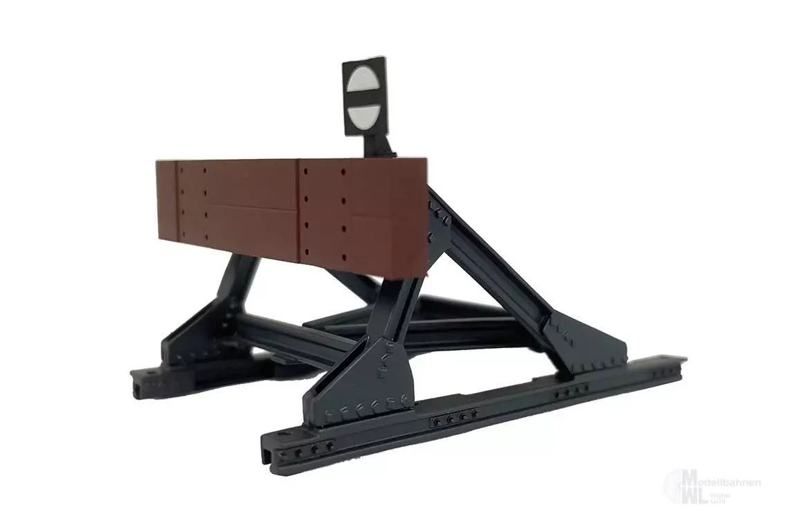 Lenz 55067 - Prellbock mit Bohle Messing Fertigmodell Spur 0