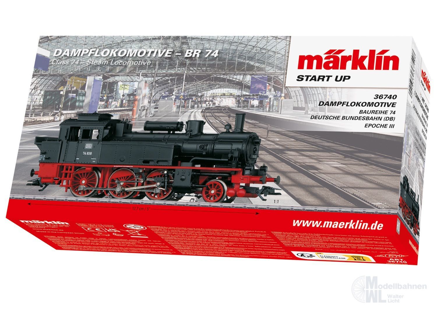 Märklin 36740 - Dampflok BR 74 DB Ep.III H0/WS
