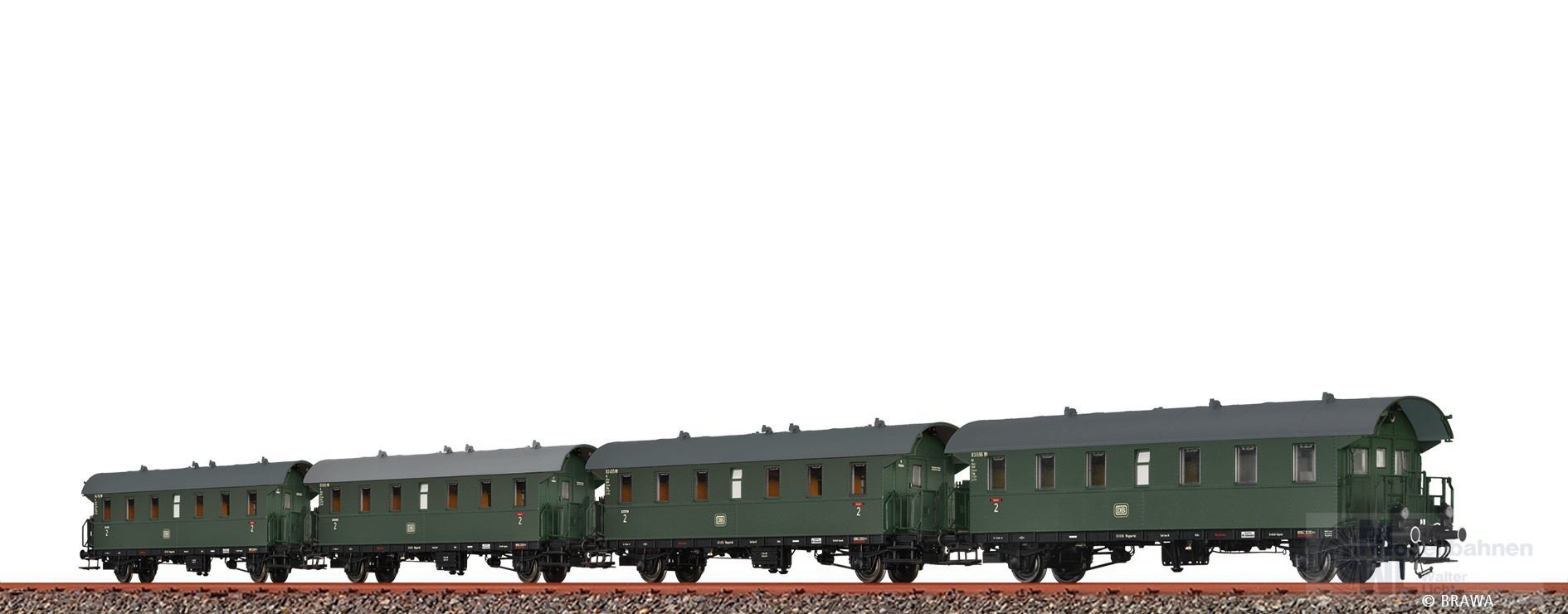 Brawa 46779 - Personenwagen Set DB Ep.III 4.tlg. H0/GL Basic+ LED Brawa 46779 - Personenwagen Set DB Ep.III 4.tlg. H0/GL Basic+ LED