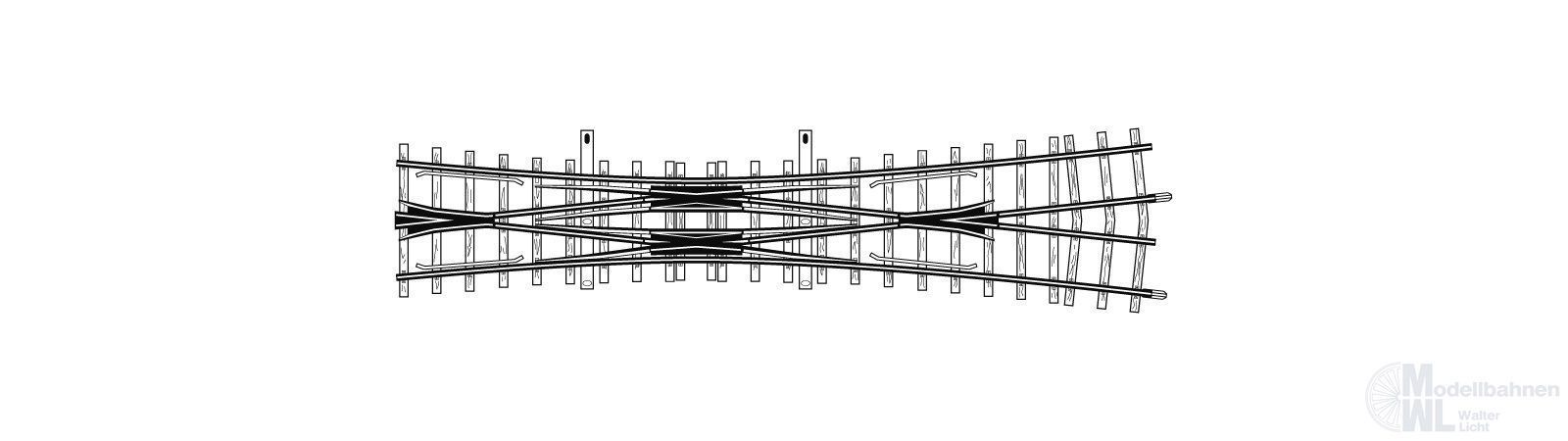 Bemo 4216000 - Doppelkreuzungsweiche 12° 182 mm gekürzt H0m
