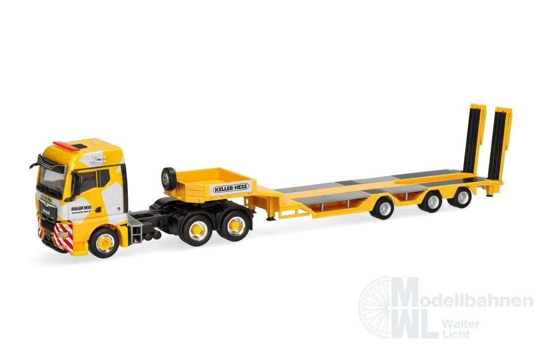 Herpa 321860 - MAN TGX GM Allrounder-Tieflade-Sattelzug Keller+Hess (CH) H0 1:87