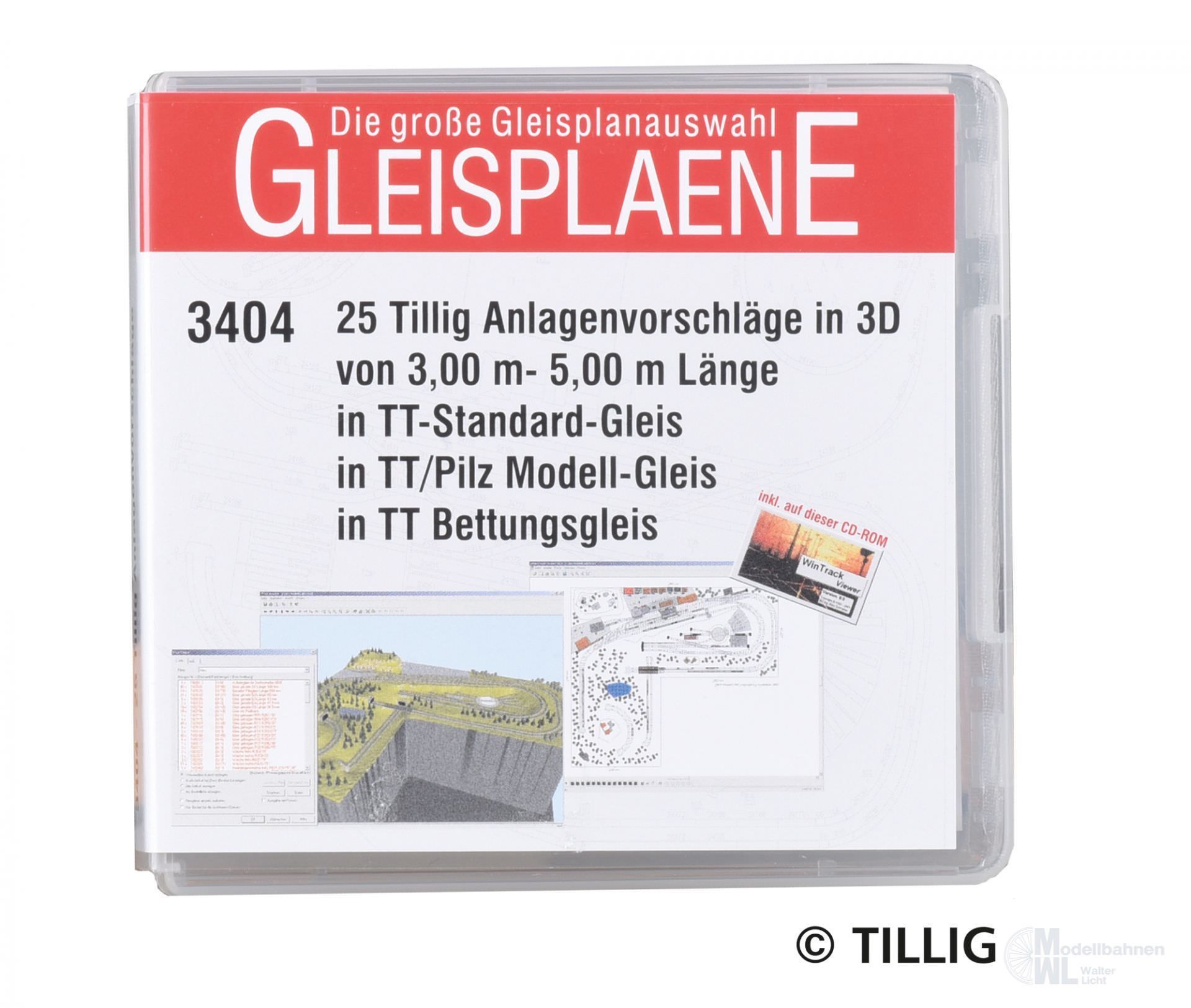 Tillig 09546 - Gleispläne 25 Vorschäge 3,0 - 5,0 m TT 1:120