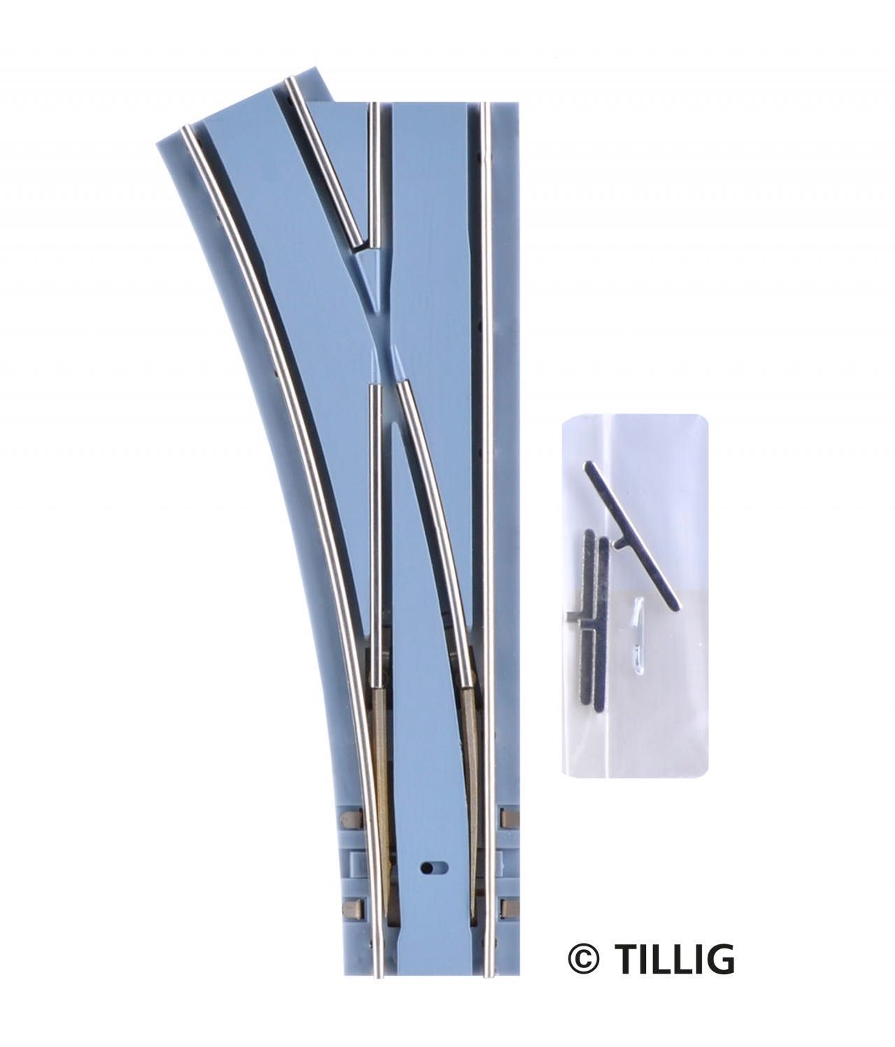 Tillig 87084 - Weiche R 250 links Asphalt H0m/TT