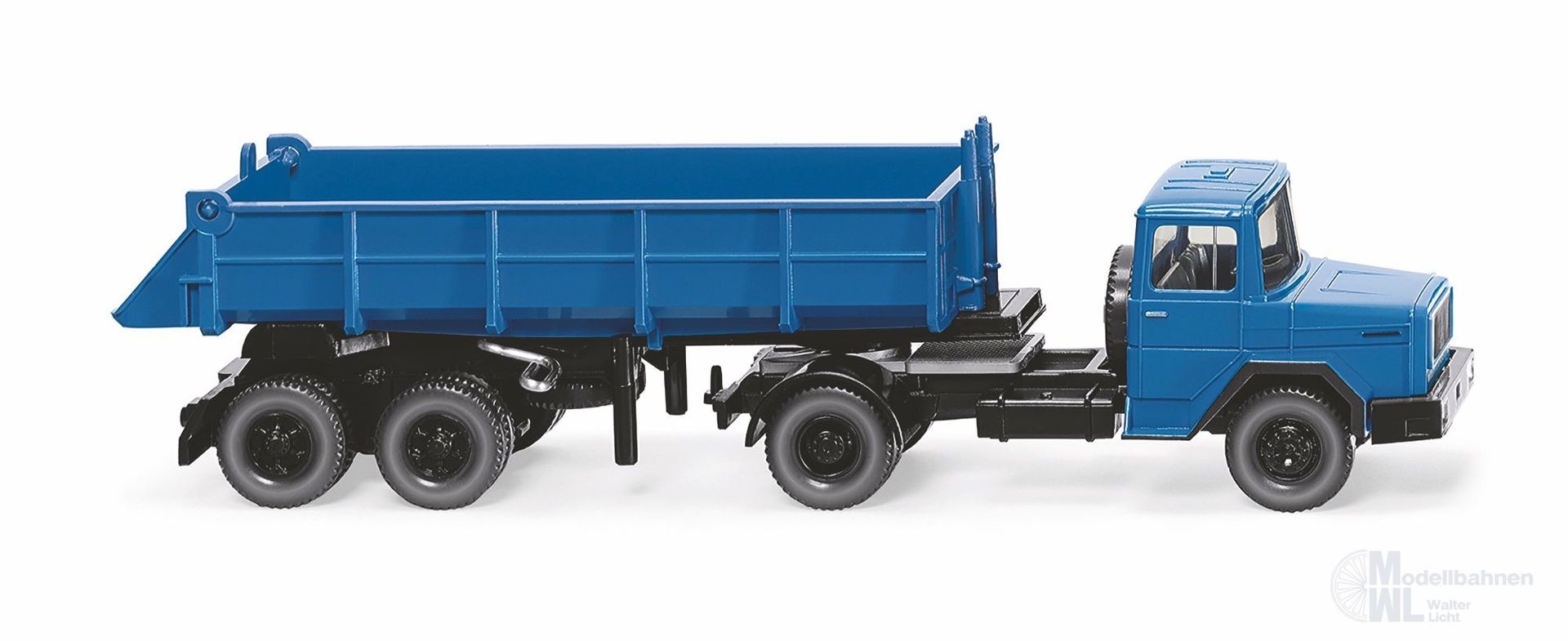 Wiking 067706 - Hinterkippersattelzug Magirus Deutz brilliantblau H0 1:87