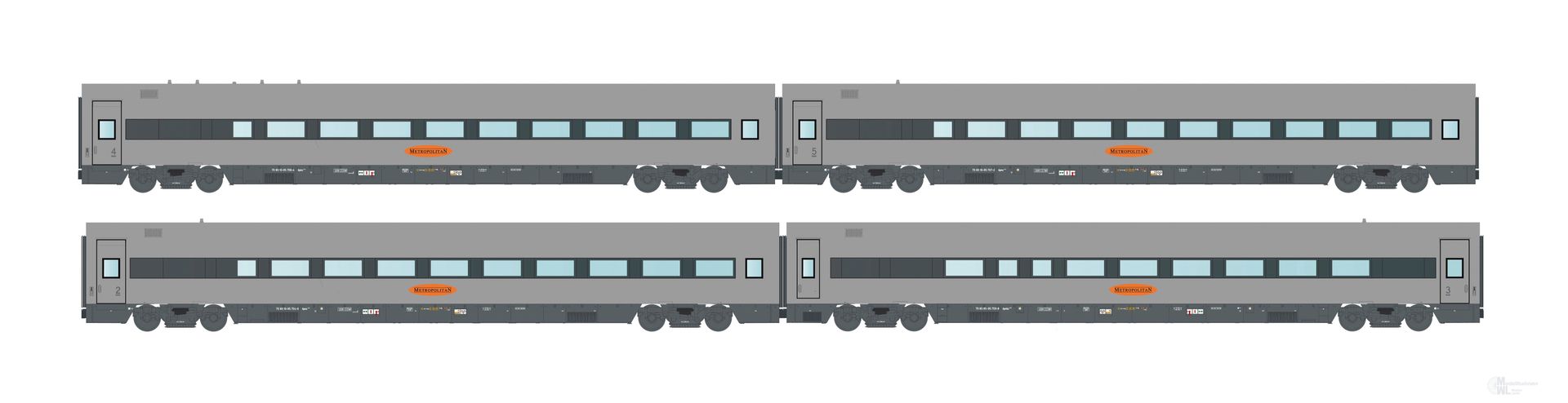LS Models MW2405DC - Personenwagen Set Metropolitan Ep.V 4.tlg. H0/GL