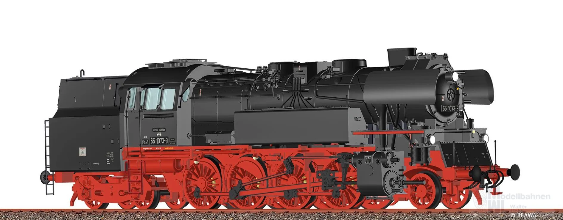 Brawa 40095 - Dampflok BR 65 1073-9 DR Ep.IV H0/WS Sound