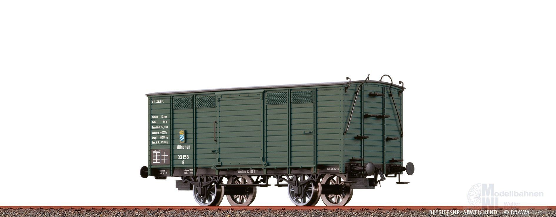 Brawa 48045 - Güterwagen ged. K.Bay.Sts.B. Ep.I Regensburg 32 112 H0/GL Brawa 48045 - Güterwagen ged. K.Bay.Sts.B. Ep.I Regensburg 32 112 H0/GL