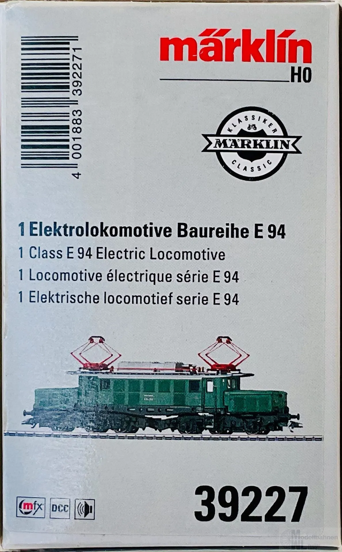 Märklin 39227 - MÄRKLIN - E-Lok E 94 DB Ep.III H0/WS Sound