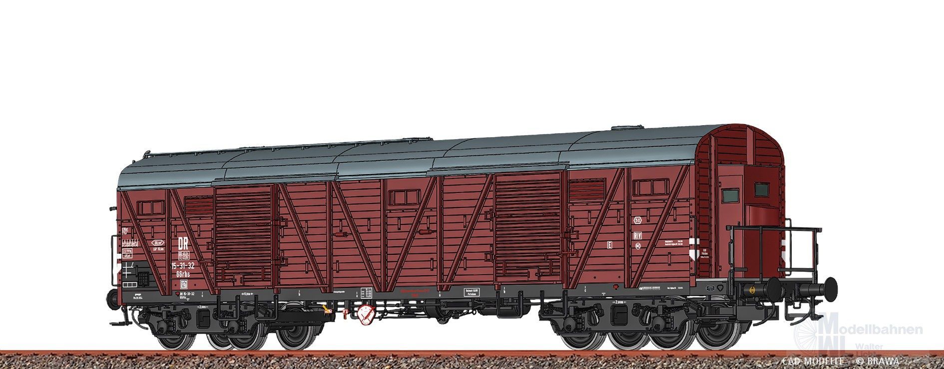 Brawa 51266 - Güterwagen ged. DR Ep.III GGrhs 15-31-32 H0/GL