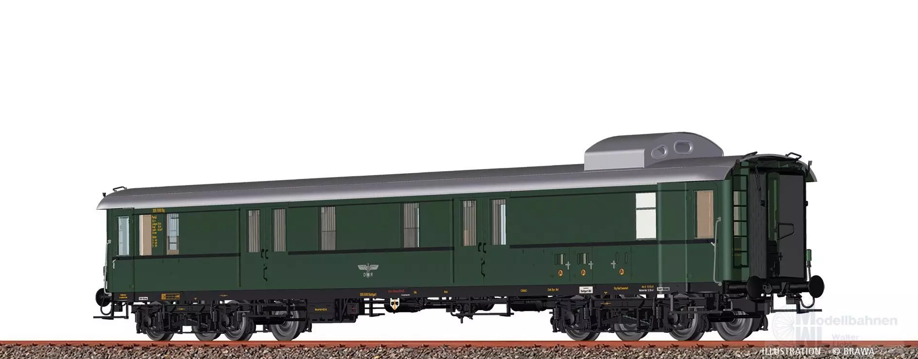 Brawa 58294 - Gepäckwagen DRG Ep.II Pw4ü-36 H0/GL Innenbeleuchtung