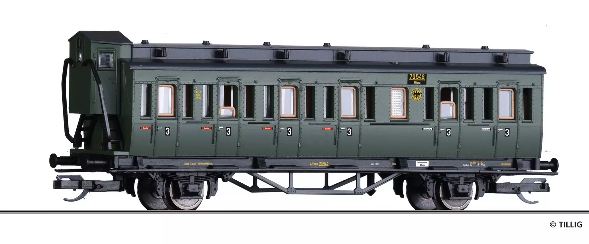 Tillig 13155 - Personenwagen DRG Ep.II 3.Kl. TT 1:120