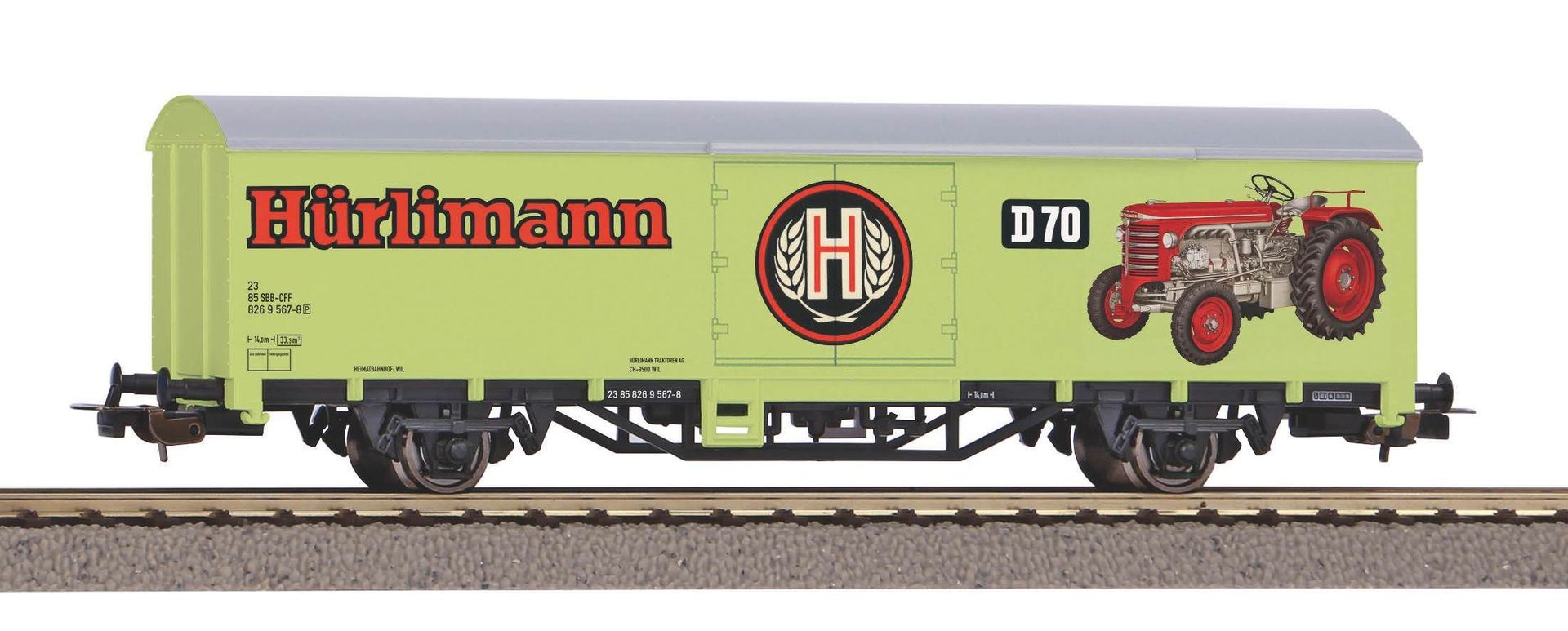 Piko 58799 - Güterwagen SBB Ep.VI Starke Marken Hürlimann Traktoren H0/GL Piko 58799 - Güterwagen SBB Ep.VI Starke Marken Hürlimann Traktoren H0/GL