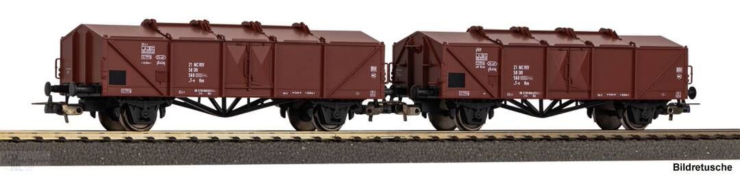 Piko 28331 - Klappdeckelwagen Set DR Ep.IV Kmm ohne Bühne 2.tlg. H0/GL