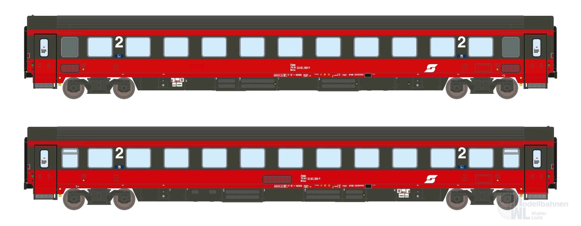 ASM 24001 - PersonenwagenSet ÖBB Ep.IV EC 64 Bmz ÖBB 2.tlg. N 1:160 ASM 24001 - PersonenwagenSet ÖBB Ep.IV EC 64 Bmz ÖBB 2.tlg. N 1:160