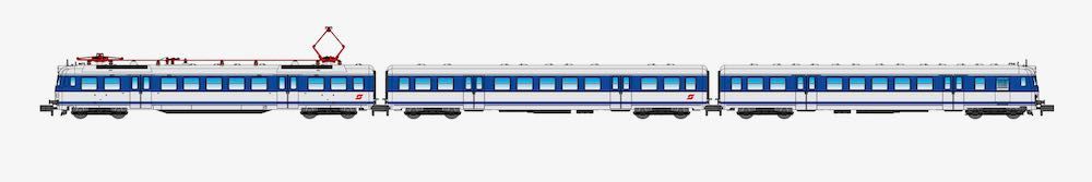 Jägerndorfer Modellbahn 73030 - Triebzug Rh 4030 ÖBB Ep.III 3.tlg. N 1:160