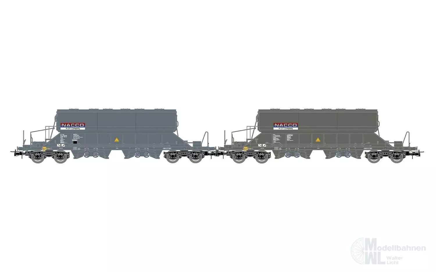 Rivarossi 6668 - Schwenkdachwagen Set NACCO Ep.VI 2.tlg. H0/GL