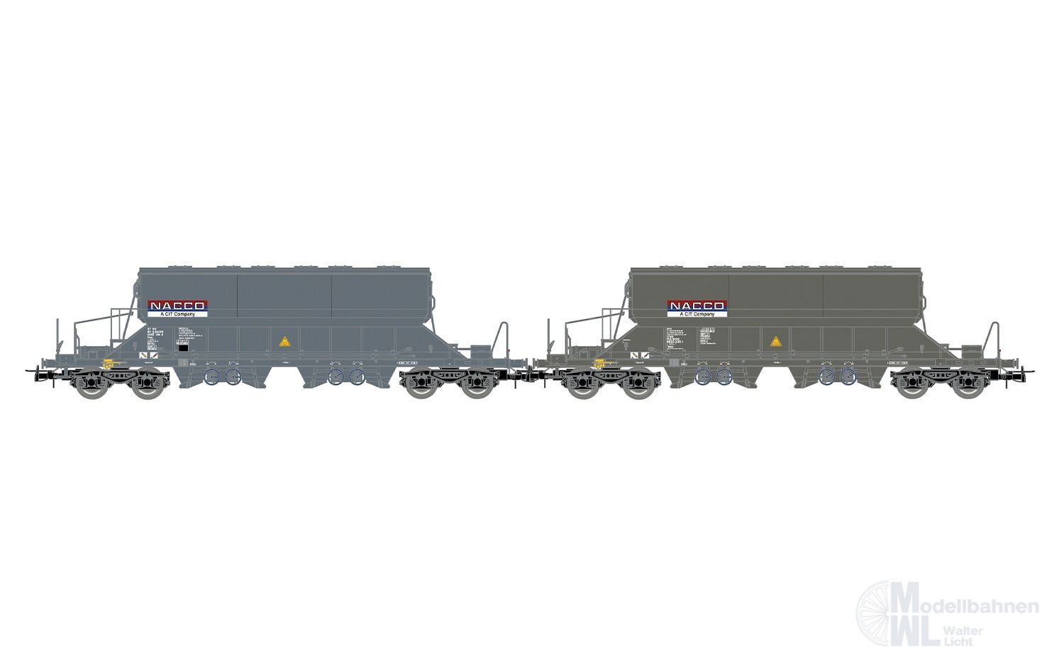 Rivarossi 6668 - Schwenkdachwagen Set NACCO Ep.VI 2.tlg. H0/GL