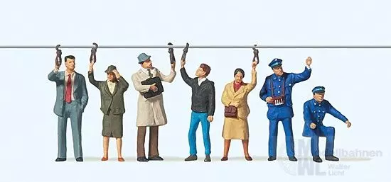 Preiser 10405 - Straßenbahnpersonal. Fahrgäst H0 1:87