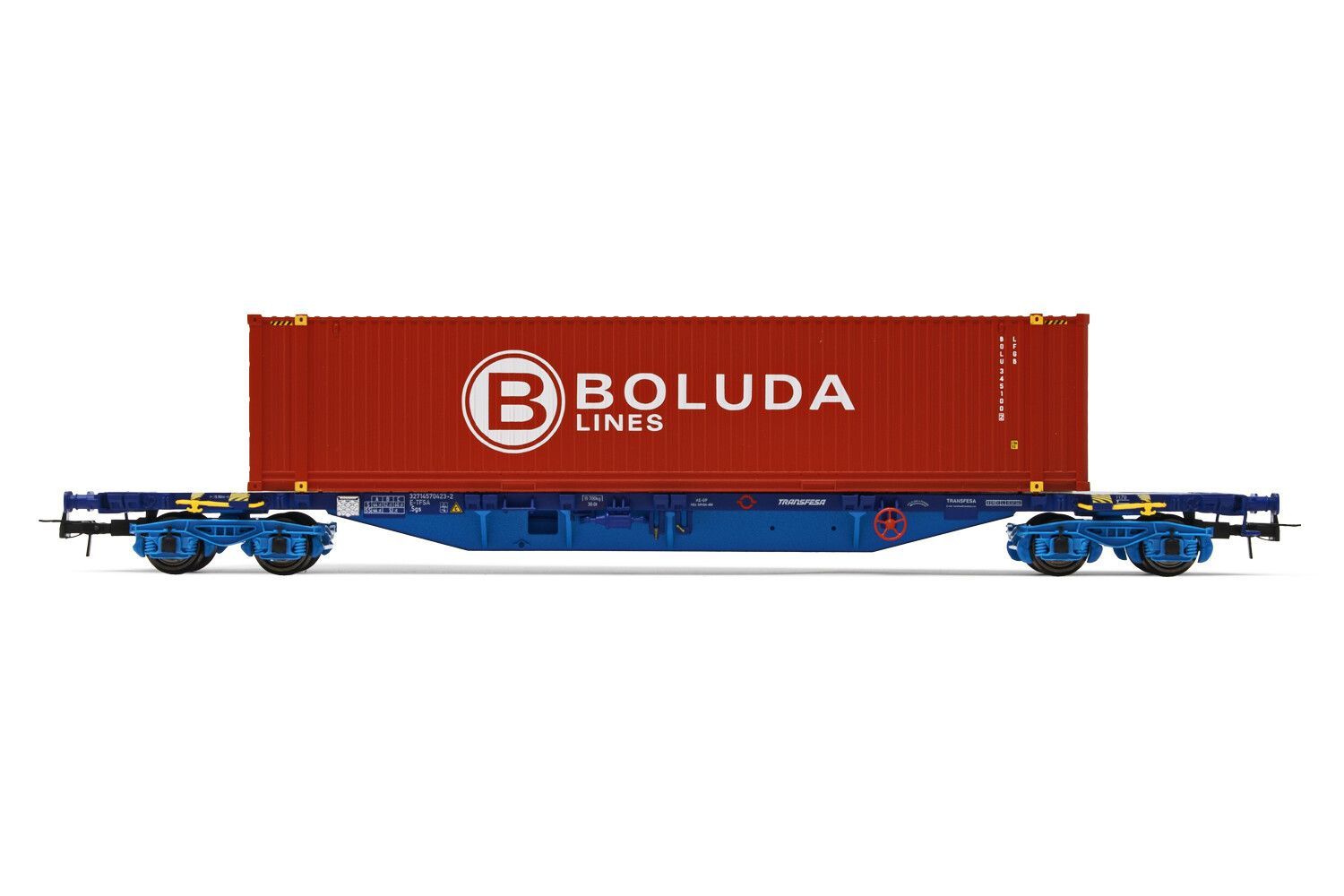 Electrotren 6045 - Containertragwagen TRANFESA Ep.VI mit Container Boluda H0/GL