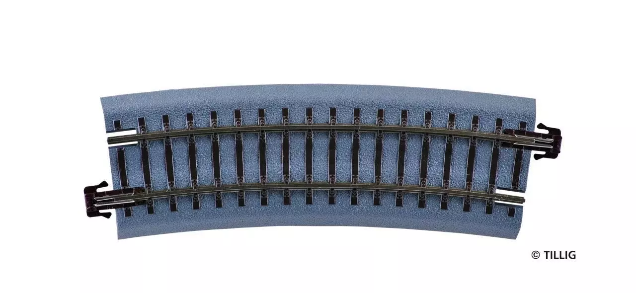 Tillig 83718 - Bettungsgleis gebogen R22 R353/15° braun TT 1:120