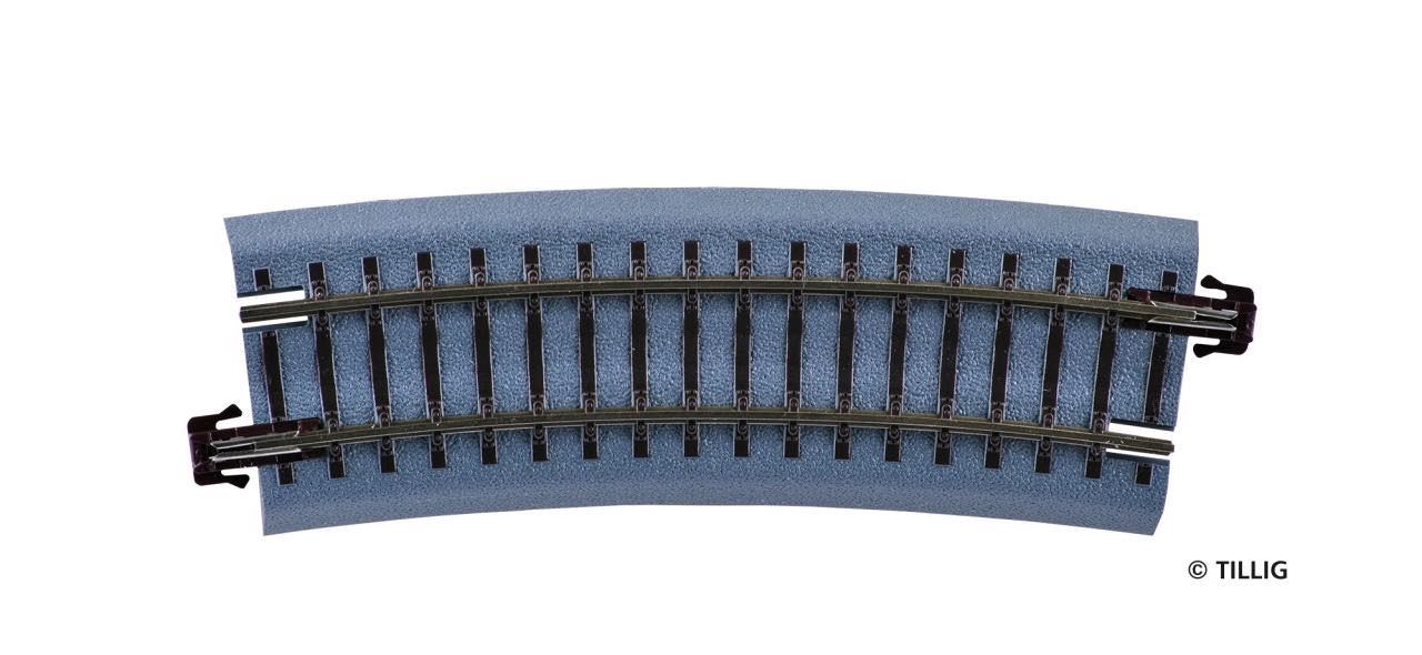 Tillig 83718 - Bettungsgleis gebogen R22 R353/15° braun TT 1:120