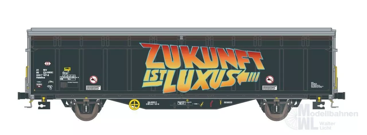 Hobbytrain 45104 - Schiebewandwagen SBB Ep.VI Hbbillns Graffiti-Serie 2 H0/GL