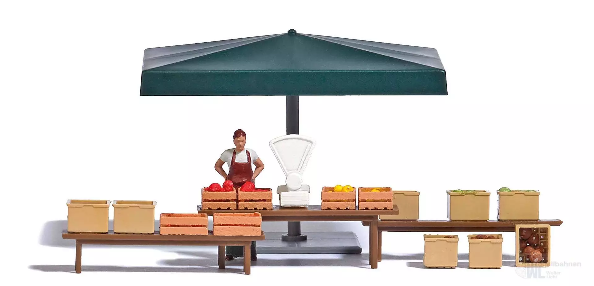 Busch 7915 - A-Set: Marktstand Gemüse H0 1:87