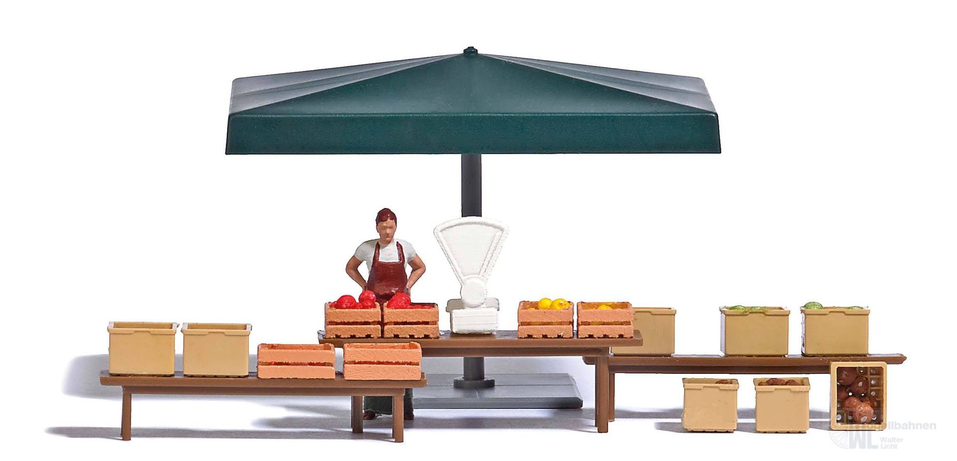Busch 7915 - A-Set: Marktstand Gemüse H0 1:87