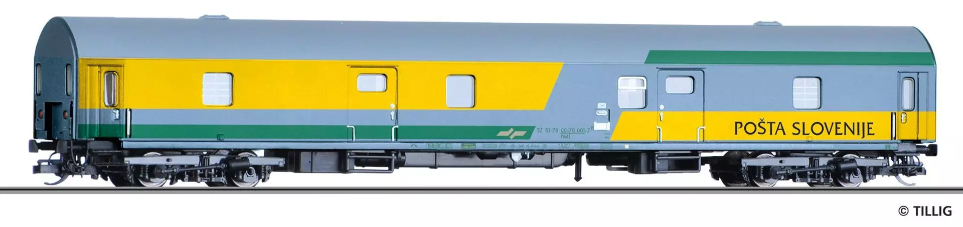 Tillig 16815 - Bahnpostwagen Slovenischen Post Ep.V Posti TT 1:120