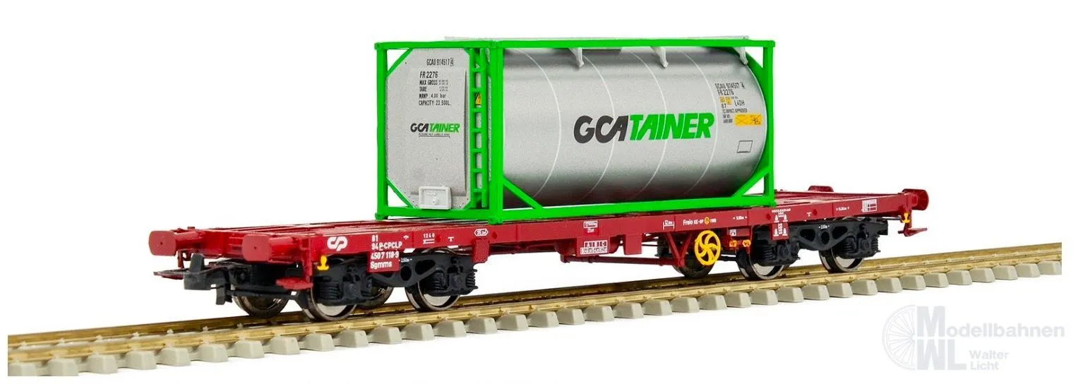 Sudexpress S450118 - Containertragwagen CP Ep.V Sgmms 118-9 mit 1 Tankcontainer CGA H0/GL