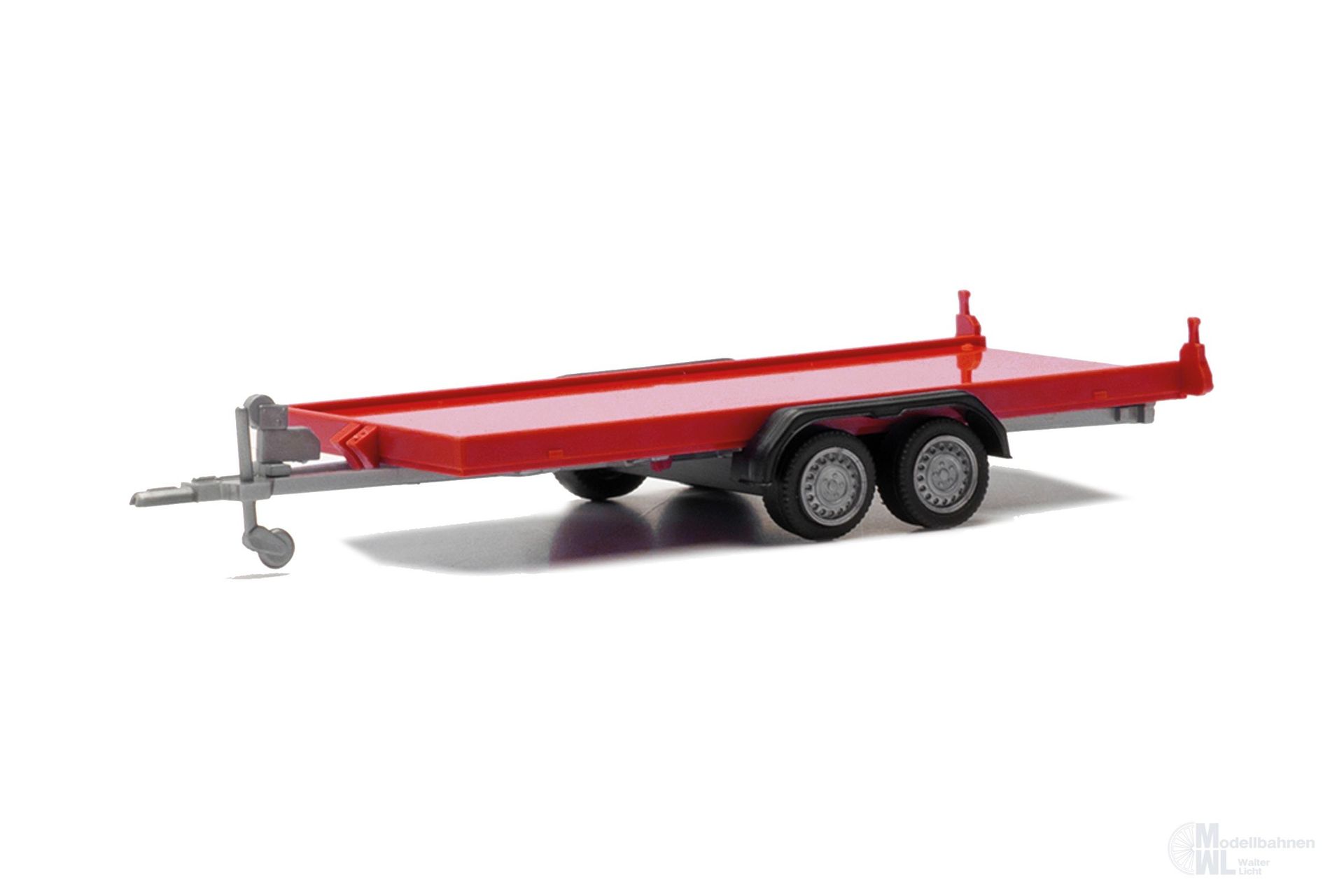 Herpa 052450-004 - PKW-Transportanhänger 2-achs rot H0 1:87