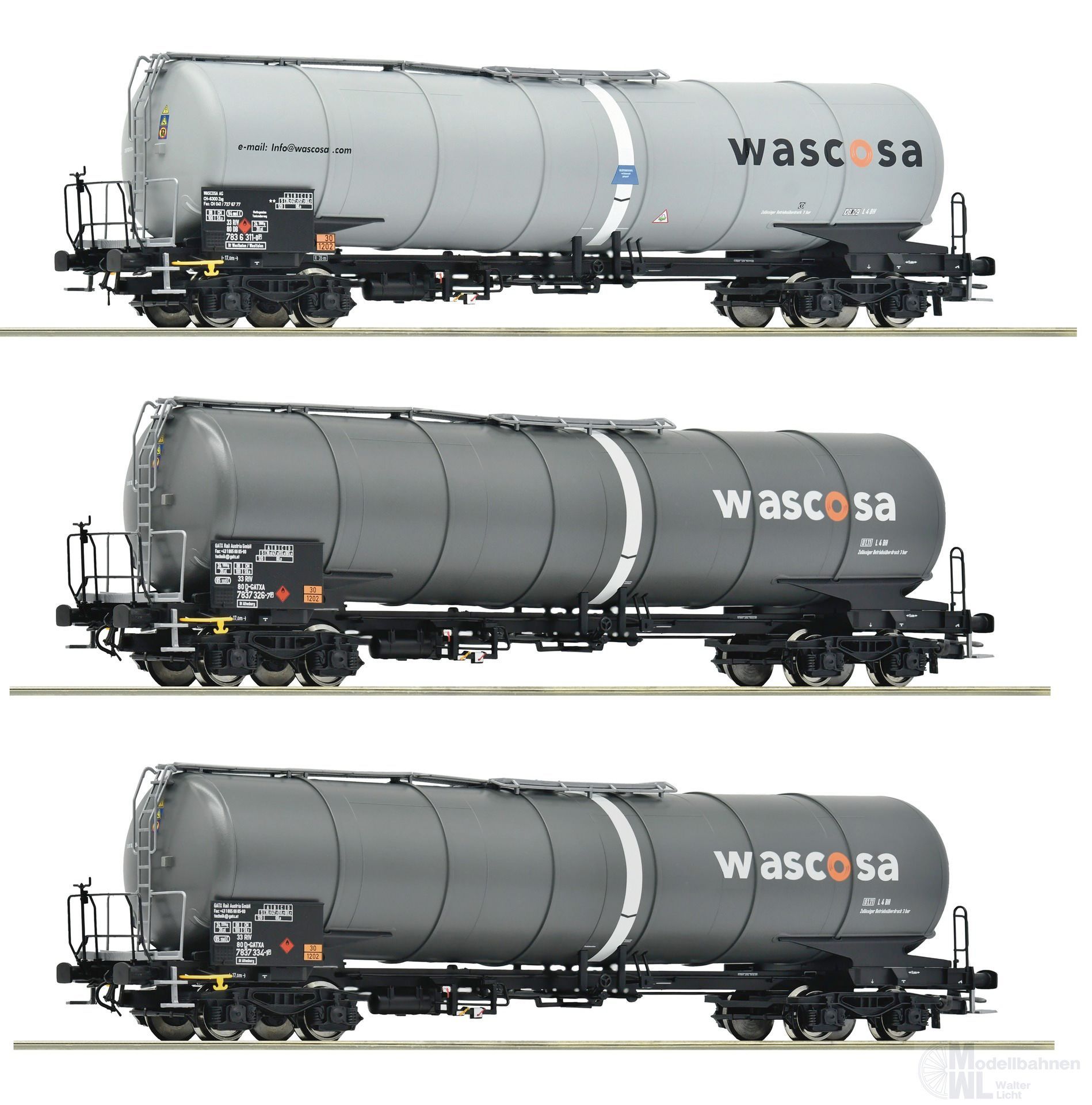 Roco 6600143 - Kesselwagen Set WASCOSA Ep.V/VI 3.tlg. H0/GL