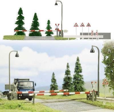 Busch 6040 - Motiv-Set »Bahnübergang« H0 1:87