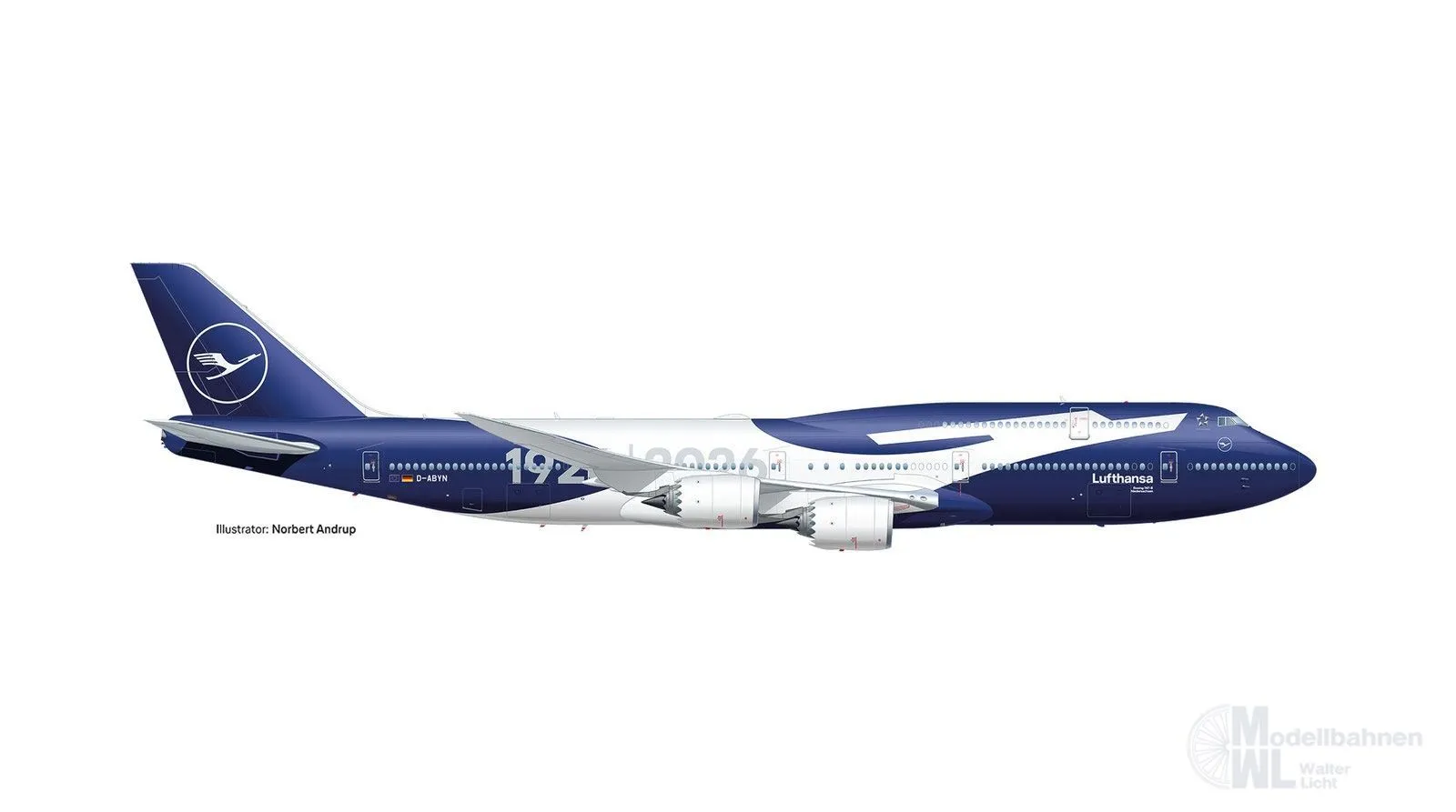 Herpa 539500 - Boeing 747-8 Lufthansa 100 Jahre 1:500